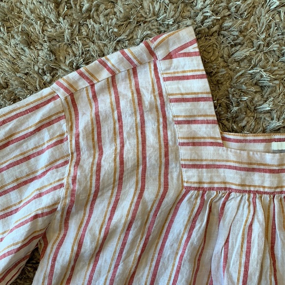 RACHEL ZOE 100% Linen Striped Top - Picture 4 of 14